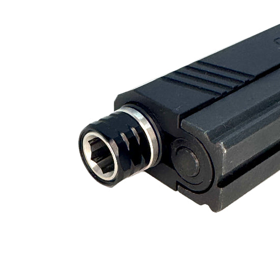 SCS CNC Outer Barrel Muzzle Thread Protector 14mm CCW BLACK