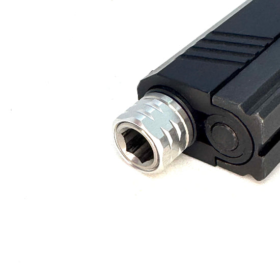 SCS CNC Outer Barrel Muzzle Thread Protector 14mm CCW - Silver