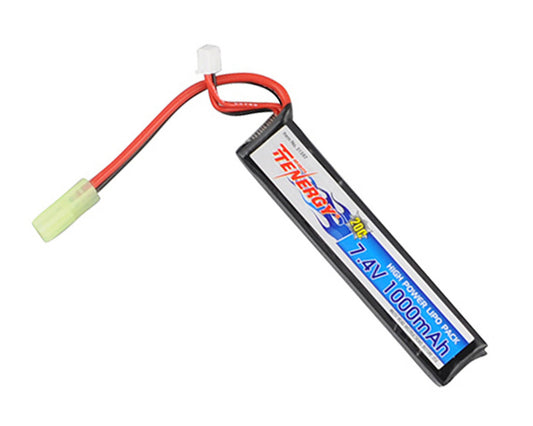 Tenergy Airsoft AEG LiPo 7.4v 1000mAh 20C Rechargeable Battery (Stick) (Tamiya)