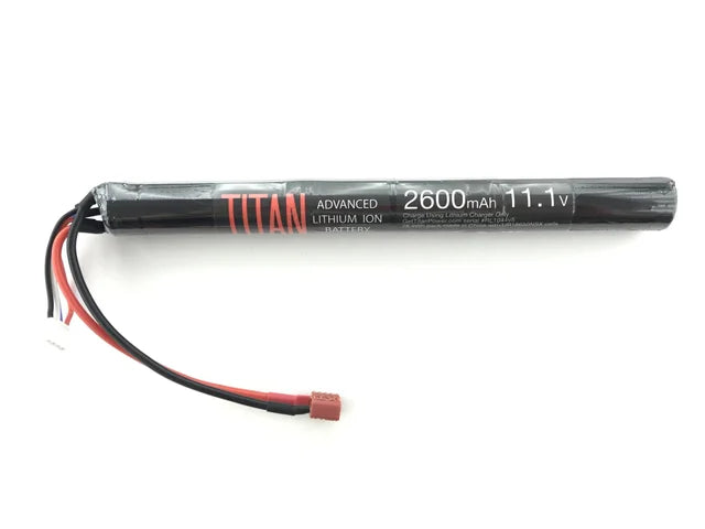 Titan Power Airsoft AEG Li-Ion 11.1v 2600mAh 10C Rechargeable Battery (Stick) (Deans)