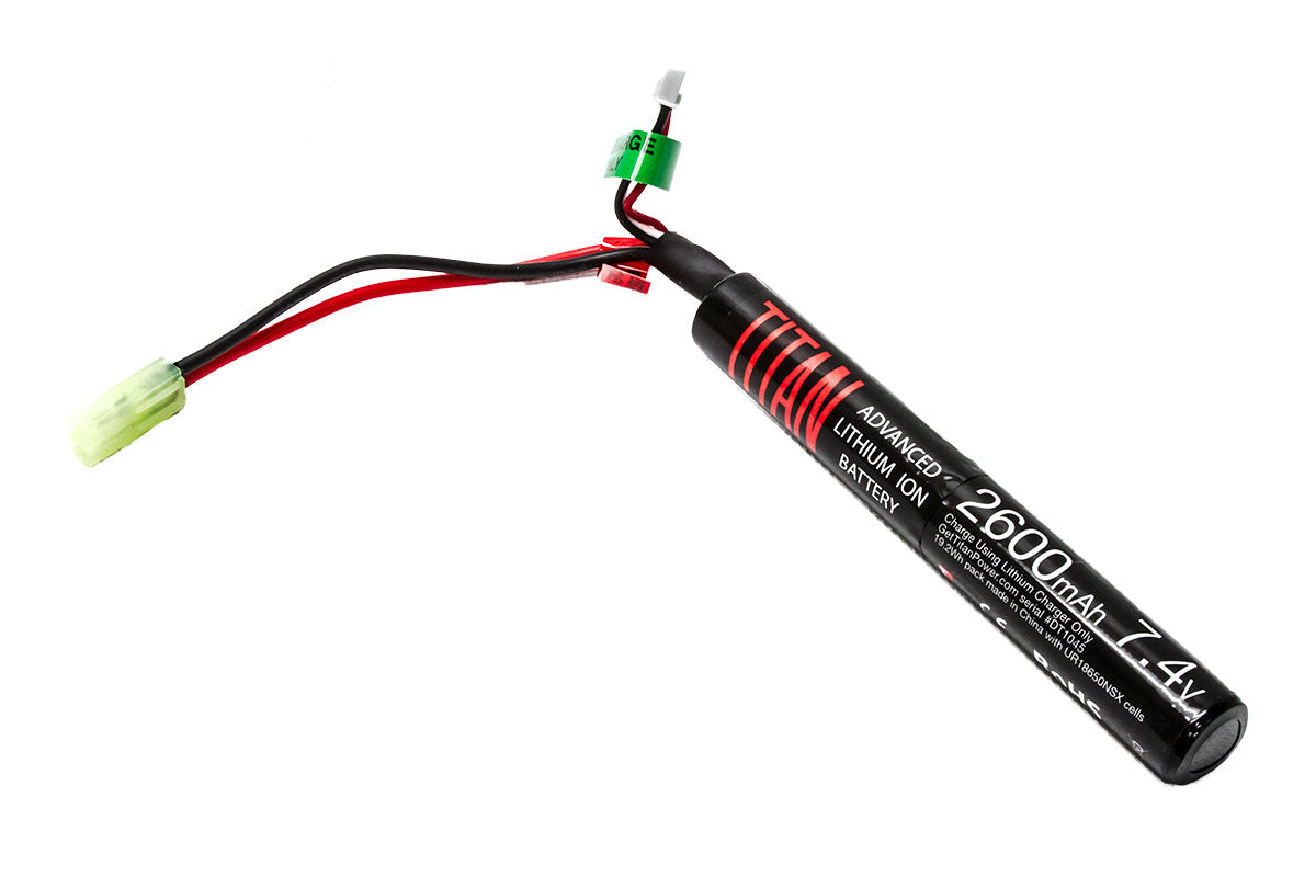 Titan Power Airsoft AEG Li-Ion 7.4v 2600mAh 10C Rechargeable Battery (Stick) (Tamiya)