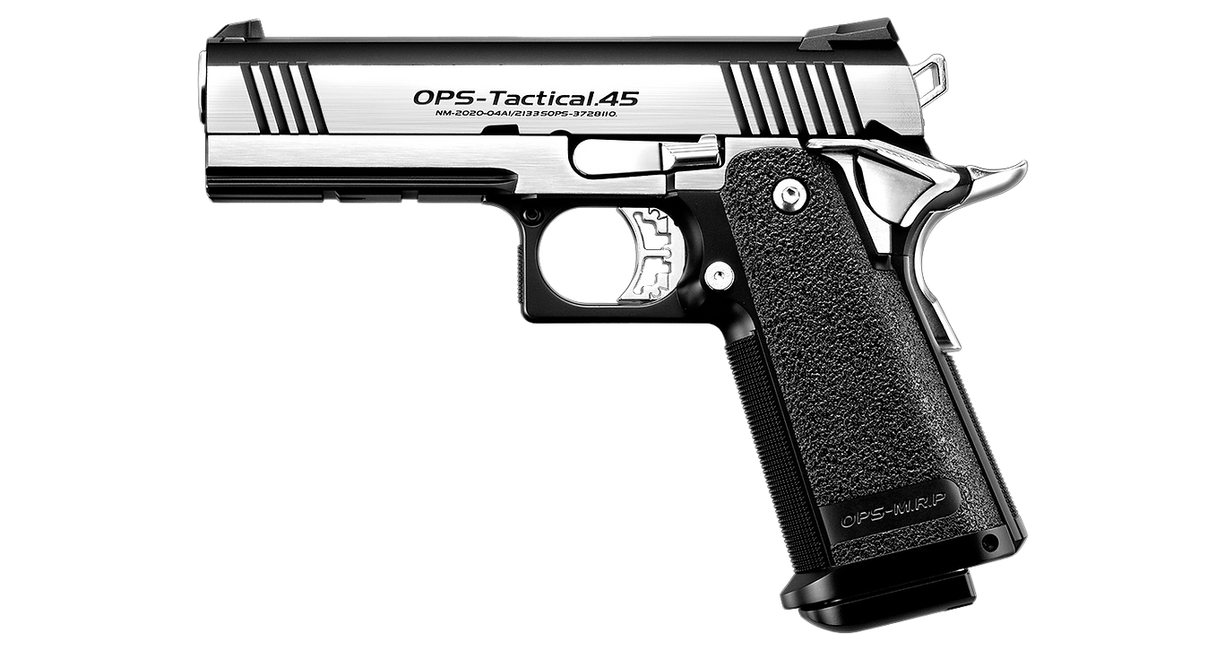 Tokyo Marui Custom Dual Stainless Hi-Capa 4.3 Gas Blowback Airsoft Pistol - Silver/Black