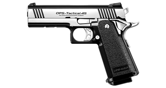 Tokyo Marui Custom Dual Stainless Hi-Capa 4.3 Gas Blowback Airsoft Pistol - Silver/Black