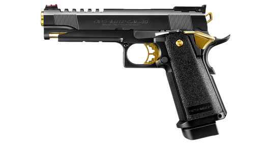 Tokyo Marui Gold Match Hi-Capa 5.1 Gas Blowback Airsoft Pistol - Black/Gold