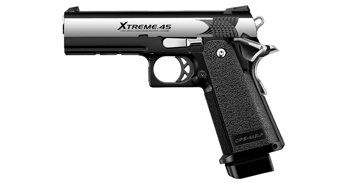 Tokyo Marui Xtreme .45 Hi-Capa 4.3 (Full Auto Only) Gas Blowback Airsoft Pistol - Silver/Black