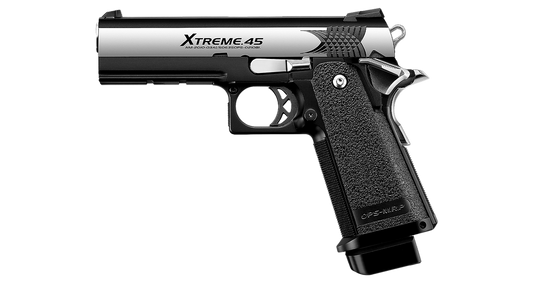 Tokyo Marui Xtreme .45 Hi-Capa 4.3 (Full Auto Only) Gas Blowback Airsoft Pistol - Silver/Black