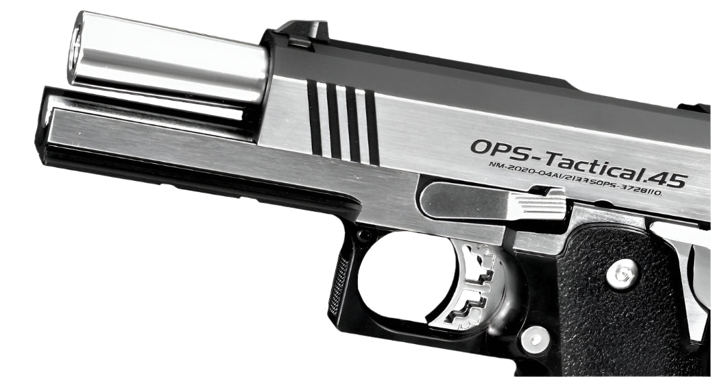 Tokyo Marui Custom Dual Stainless Hi-Capa 4.3 GBB Airsoft Pistol SILVER BLACK