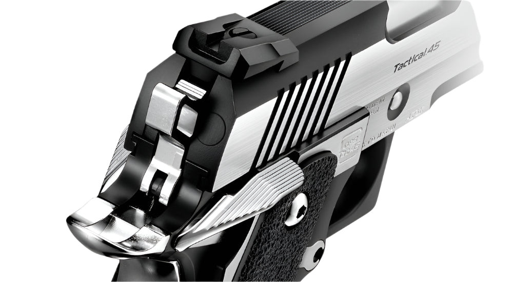 Tokyo Marui Custom Dual Stainless Hi-Capa 4.3 GBB Airsoft Pistol SILVER BLACK