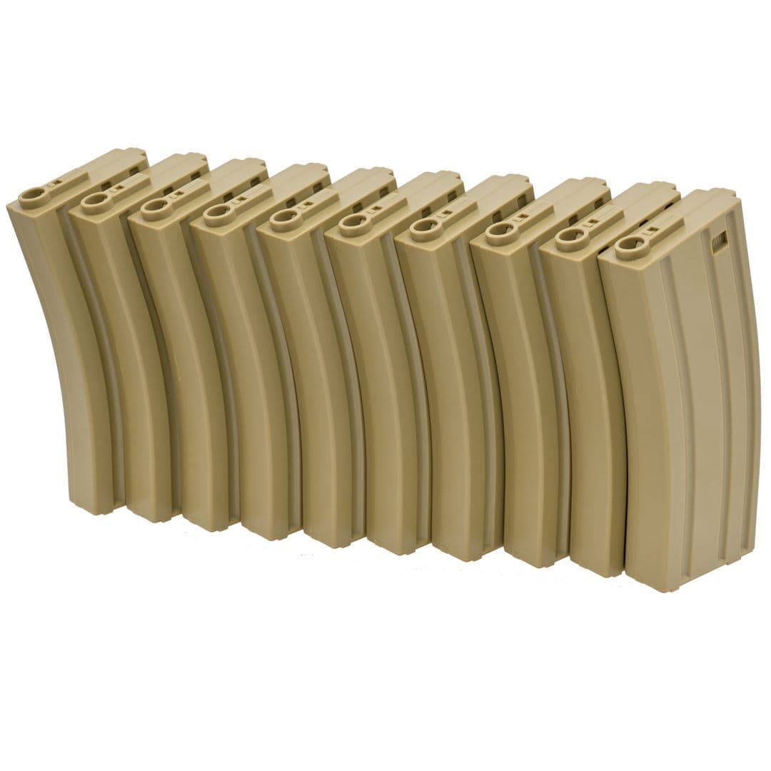 UFC Airsoft AEG M4 Mid-Cap 140 Round Magazine (10 Pack) - Tan