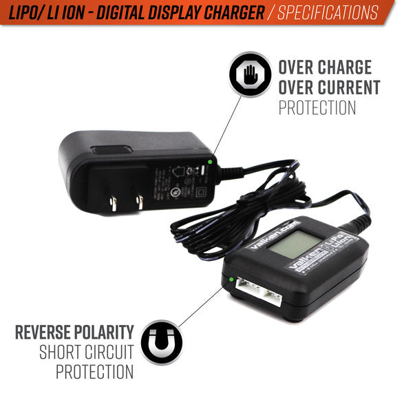 Valken Airsoft Digital Display 2-3 Cell Li-Ion/LiPo Battery Smart Charger