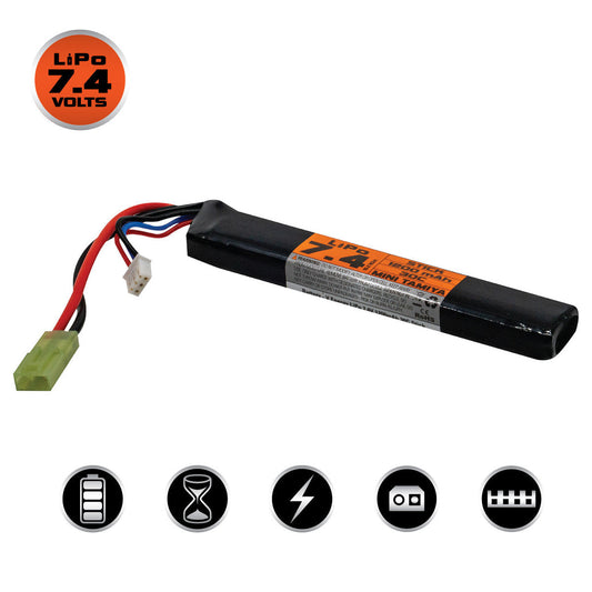 Valken Energy Airsoft AEG LiPo 7.4v 1200mAh 30C Rechargeable Battery (Stick Style) (Mini Tamiya)