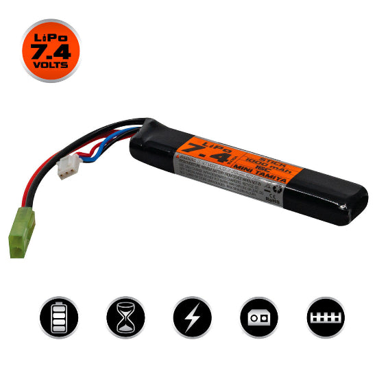 Valken Energy Airsoft AEG LiPo 7.4v 1000mAh 15C/30C Battery (Stick Style) (Mini Tamiya)