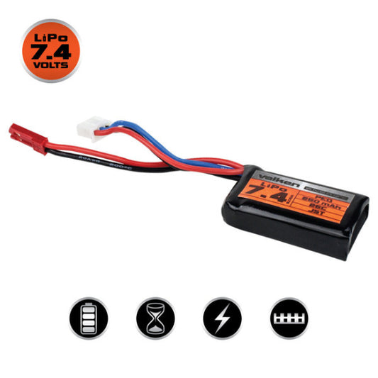 Valken Energy Airsoft AEG LiPo 7.4v 250mAh 25C PEQ HPA Battery (JST Connector)