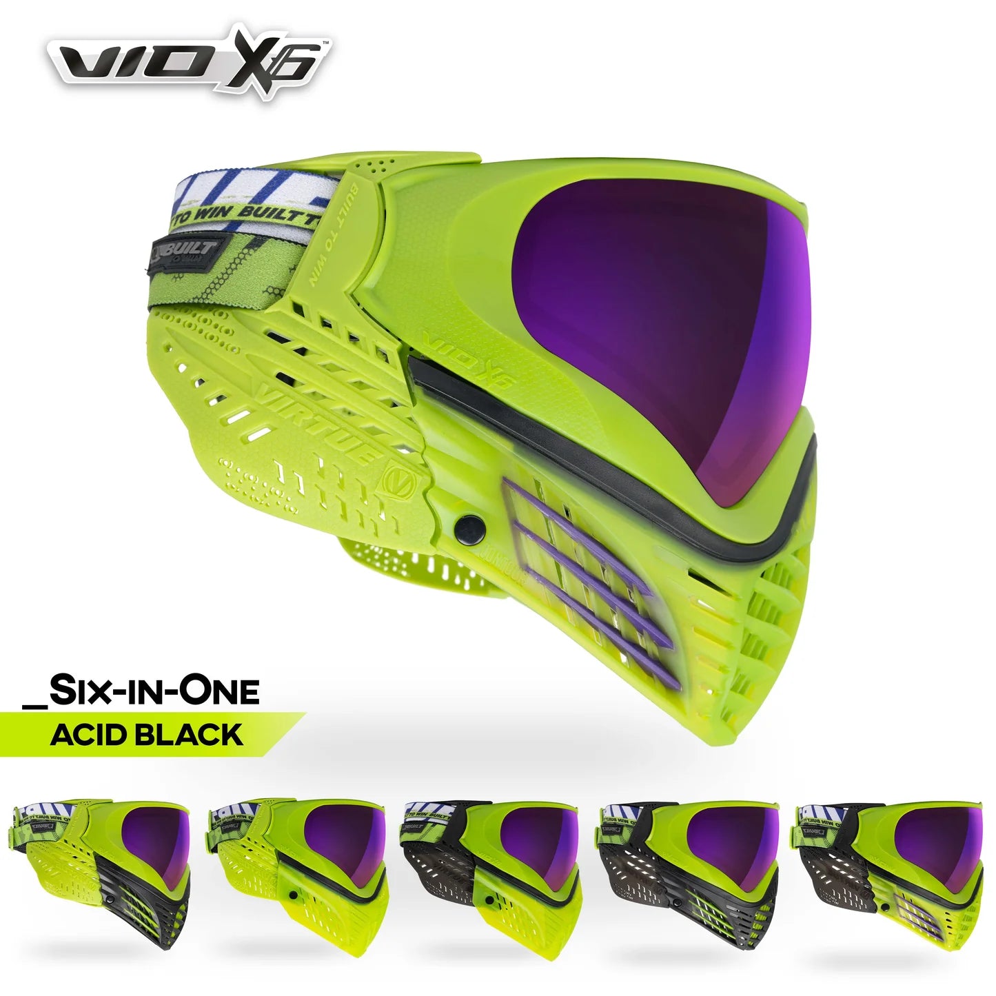 Virtue VIO X6 Six-In-One Thermal Goggle System - Acid Black