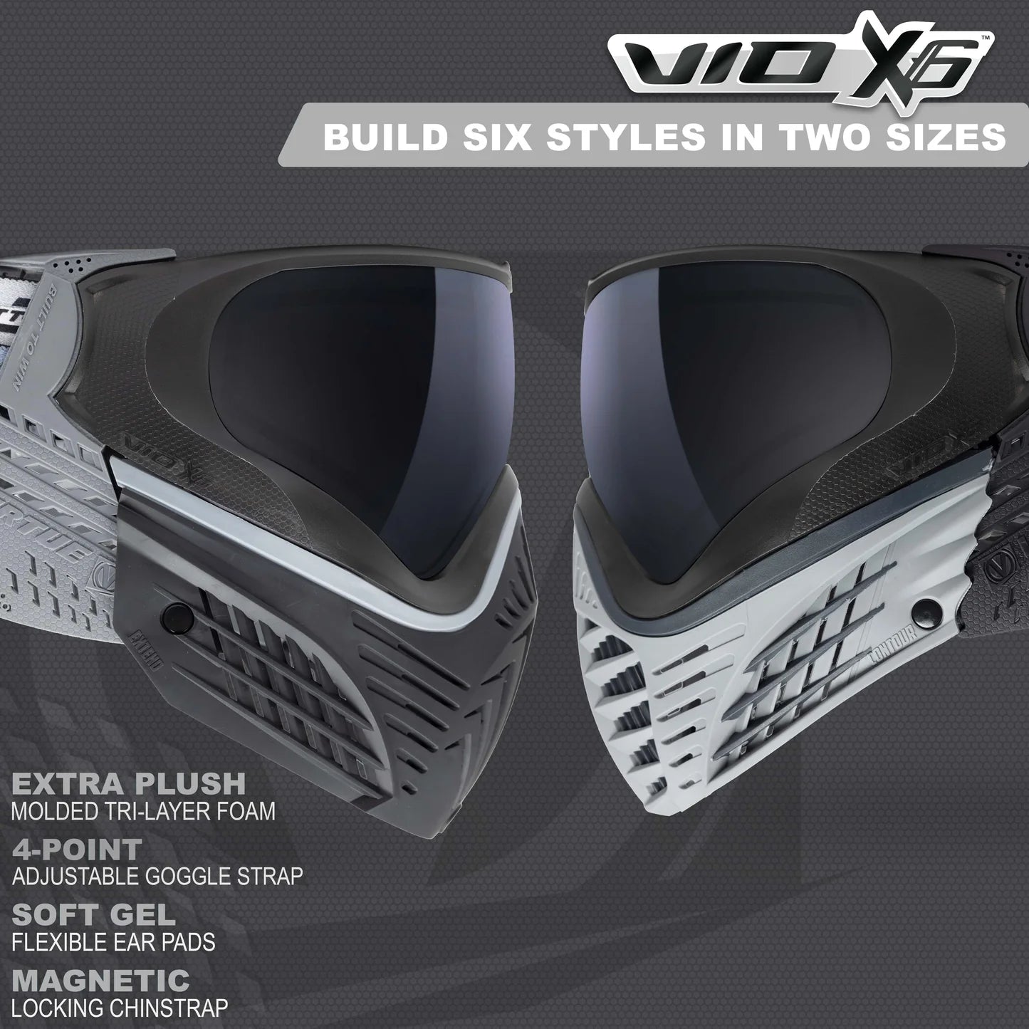 Virtue VIO X6 Six-In-One Thermal Goggle System - Black Storm