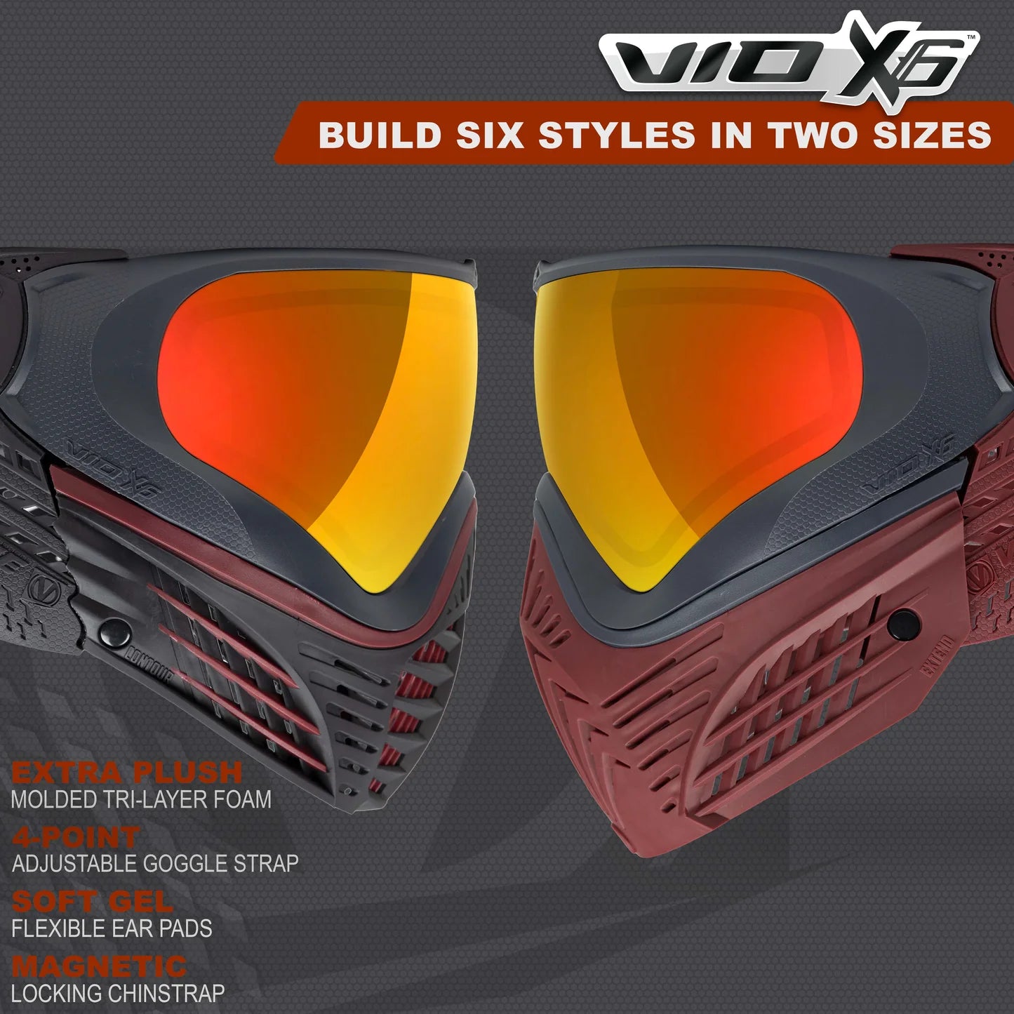 Virtue VIO X6 Six-In-One Thermal Goggle System - Red Fire