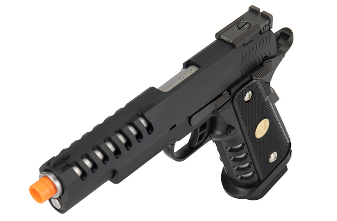 WE Tech 1911 Hyper Speed "Skeletor" Hi-Capa 5.1 Gas Blowback Airsoft Pistol - Black