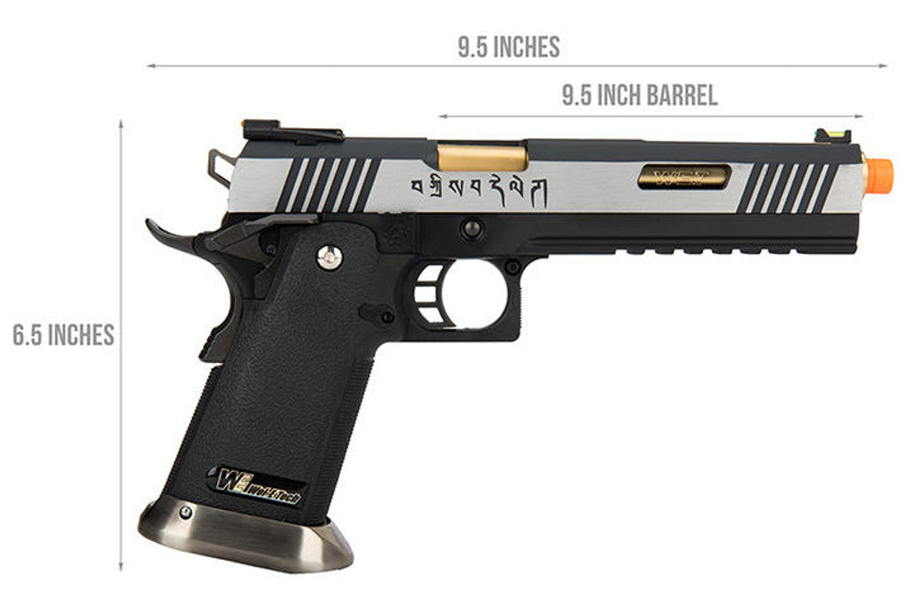 WE Tech 1911 T-Rex Competition (Tibetan Version) Hi-Capa Gas Blowback Airsoft Pistol - 2 Tone/Gold