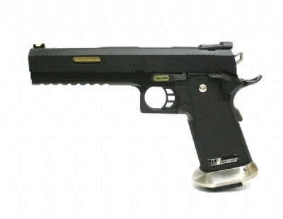 WE Tech 1911 T-Rex Competition Hi-Capa w/Sight Mount & Top Ports Airsoft Pistol - Black/Gold