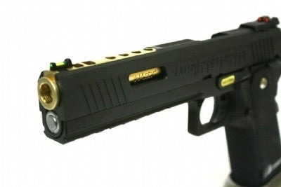 WE Tech 1911 T-Rex Competition Hi-Capa w/Sight Mount & Top Ports Airsoft Pistol - Black/Gold