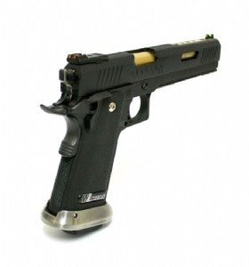 WE Tech 1911 T-Rex Competition Hi-Capa w/Sight Mount & Top Ports Airsoft Pistol - Black/Gold