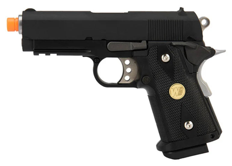 WE-Tech 1911 Baby Hi-Capa 3.8 Airsoft Gas Blowback Airsoft Pistol (Version A) BLACK