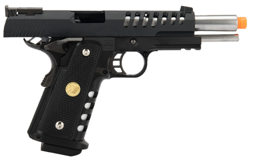 WE Tech 1911 Hyper Speed "Skeletor" Hi-Capa 5.1 Gas Blowback Airsoft Pistol BLACK
