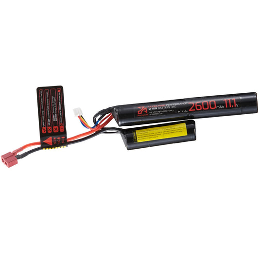 Zion Arms Airsoft AEG Li-Ion 11.1v 2600mAh Rechargeable Battery (Nunchuck Style) (Deans)