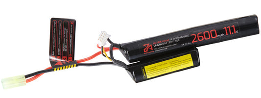 Zion Arms Airsoft AEG Li-Ion 11.1v 2600mAh Rechargeable Battery (Nunchuck Style) (Tamiya)