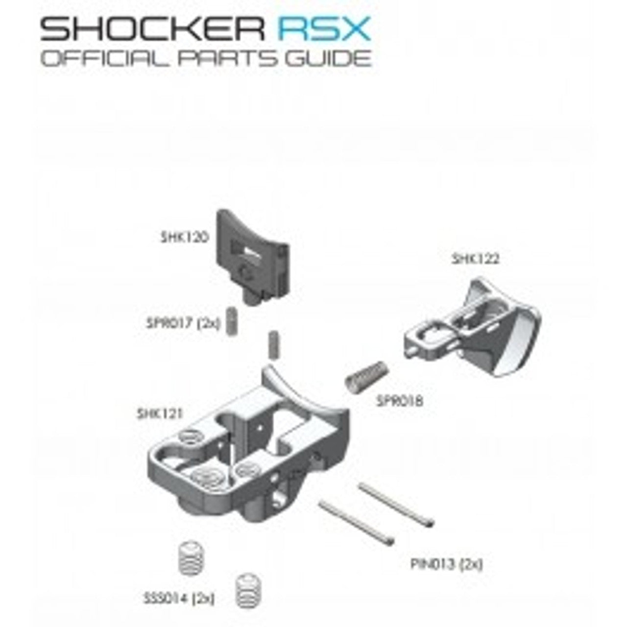 SP Shocker RSX Paintball Gun Vertical Bolt Latch Retainer SHK120